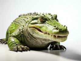 Crocodile isolated on a white background. Studio shot. AI Generative photo