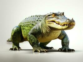 Crocodile isolated on a white background. Studio shot. AI Generative photo