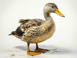 Mallard duck isolated on white background. 3D illustration. Studio. AI Generative photo