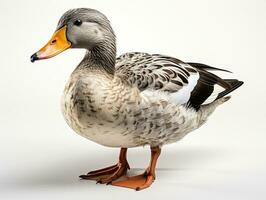 Mallard duck isolated on white background. 3D illustration. Studio. AI Generative photo