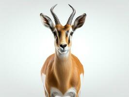 antelope gazelle isolated on a white background. 3d render AI Generative photo