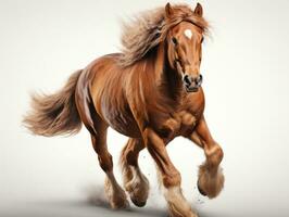 Arabian stallion in motion on gray background. Studio shot. AI Generative photo