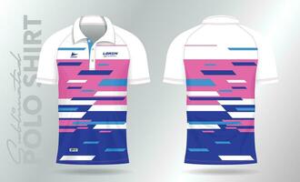 azul rosado polo deporte camisa Bosquejo modelo diseño vector
