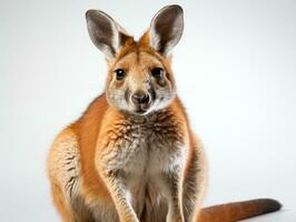 Portrait of a red kangaroo on a white background. AI Generative photo