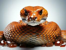 Close up portrait of a red-nosed ratsnake snake AI Generative photo
