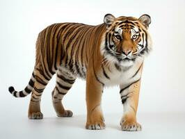 Siberian Tiger. Isolated on white background. 3d illustration. AI Generative photo