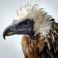 Portrait of a Griffon Vulture Gyps fulvus. AI Generative photo