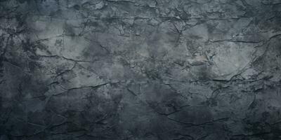 The surface of the old gray stone. Background, texture for design. Dark grey stone wall background texture. Natural pattern of black slate. AI Generative photo