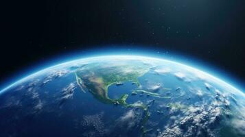 hermosa ver de el planeta tierra desde espacio. 3d ilustración. ai generativo foto