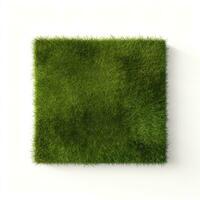 Green grass isolated on white background. 3D illustration. AI Generative photo