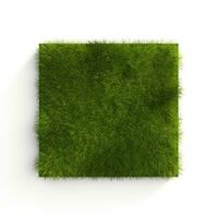 Green grass isolated on white background. 3D illustration. AI Generative photo