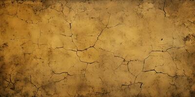 old cracked gold color marble or concrete texture background for design with copy space for text or image. AI Generative photo