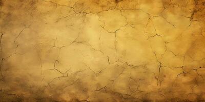 old cracked gold color marble or concrete texture background for design with copy space for text or image. AI Generative photo