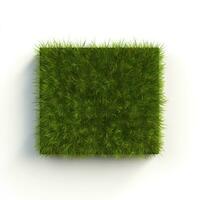 Green grass isolated on white background. 3D illustration. AI Generative photo