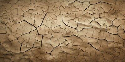 Dry cracked earth background. Global warming and climate change concept. AI Generative photo