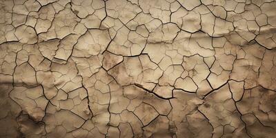 Dry cracked earth background. Global warming and climate change concept. AI Generative photo