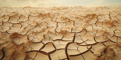 Dry cracked earth background. Global warming and climate change concept. AI Generative photo