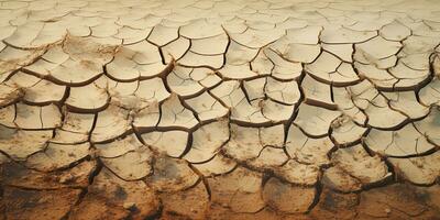 Dry cracked earth background. Global warming and climate change concept. AI Generative photo