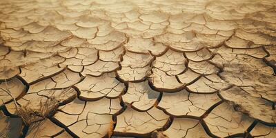 Dry cracked earth background. Global warming and climate change concept. AI Generative photo