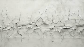 cracked white wall background. Cracked white concrete wall texture. AI Generative photo