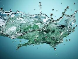 water splash macro close up isolated on blue background with clipping path. AI Generative photo