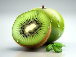 Kiwi fruit isolated on a white background. 3d illustration. AI Generative photo