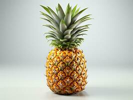 Pineapples isolated on white background. 3d render illustration. AI Generative photo