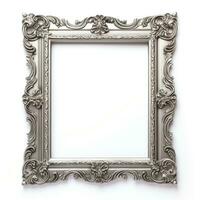 Luxury metal frame with ornament on wall. photo