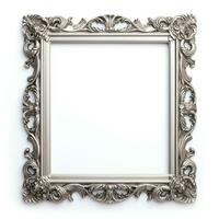 Luxury metal frame with ornament on wall. photo