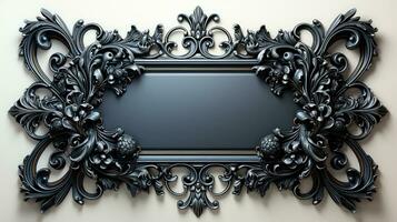 Luxury metal frame with ornament photo