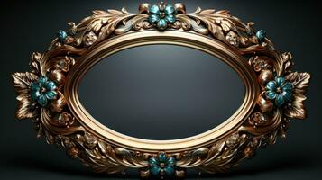 Vintage frame with floral ornament photo