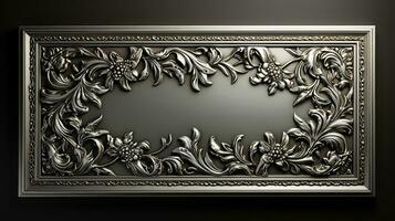 Luxury metal frame with ornament photo