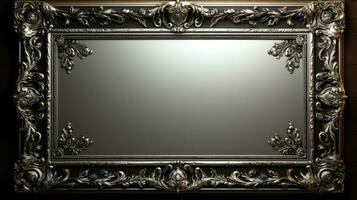 Decorative frame with ornament on the wall photo