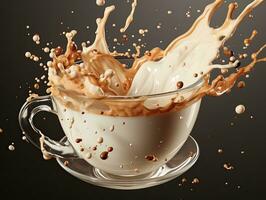 Coffee with milk splash photo