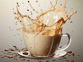 Coffee with milk splash photo
