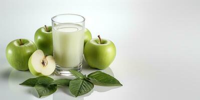 Apples and basil leaves photo