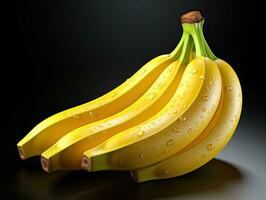 Bunch of bananas with water drops photo