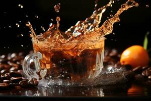 Coffee with splashes photo