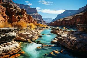 The Colorado River flows through the Canyonlands National Park, Utah, USA. AI generated photo