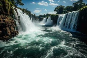 Victoria Falls, Zambezi River, Zimbabwe and Zambia Africa. AI generated photo