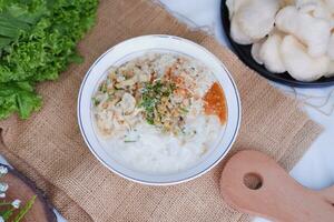 arroz gachas de avena con pollo, indonesio estilo comida foto