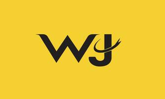 WJ,JW letters logo initials design vector