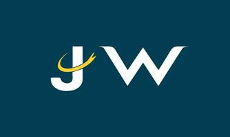 WJ,JW letters logo initials design vector