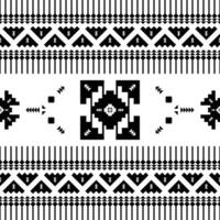 Tribal seamless vector texture. Ethnic style geometric abstract pattern. Native oriental. Design for weaving and printing fabric. Black and white.