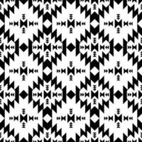 Seamless repeat pattern. Aztec tribal geometric vector background in black and white. Traditional ornament motif ethnic style. Design for textile, fabric, curtain, shirt, frame.