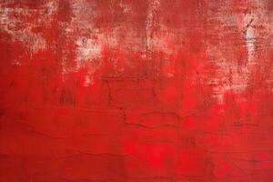 Dirty and weathered red concrete wall background texture. ai generated photo