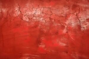 Dirty and weathered red concrete wall background texture. ai generated photo