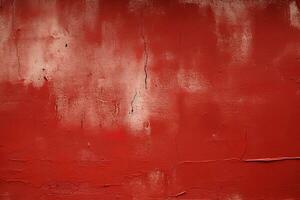 Dirty and weathered red concrete wall background texture. ai generated photo