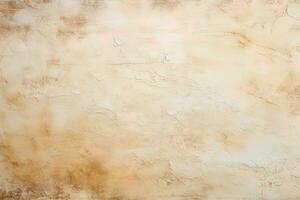 Dirty and weathered beige concrete wall background texture. ai generated photo