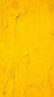 Dirty and weathered yellow concrete wall background texture. ai generated photo